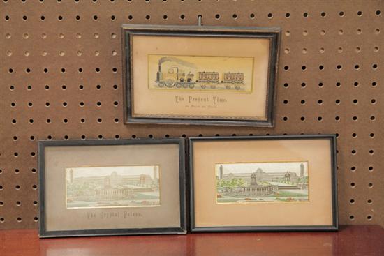 Appraisal: THREE FRAMED STEVENGRAPHS ''The Crystal Palace'' mount type B In