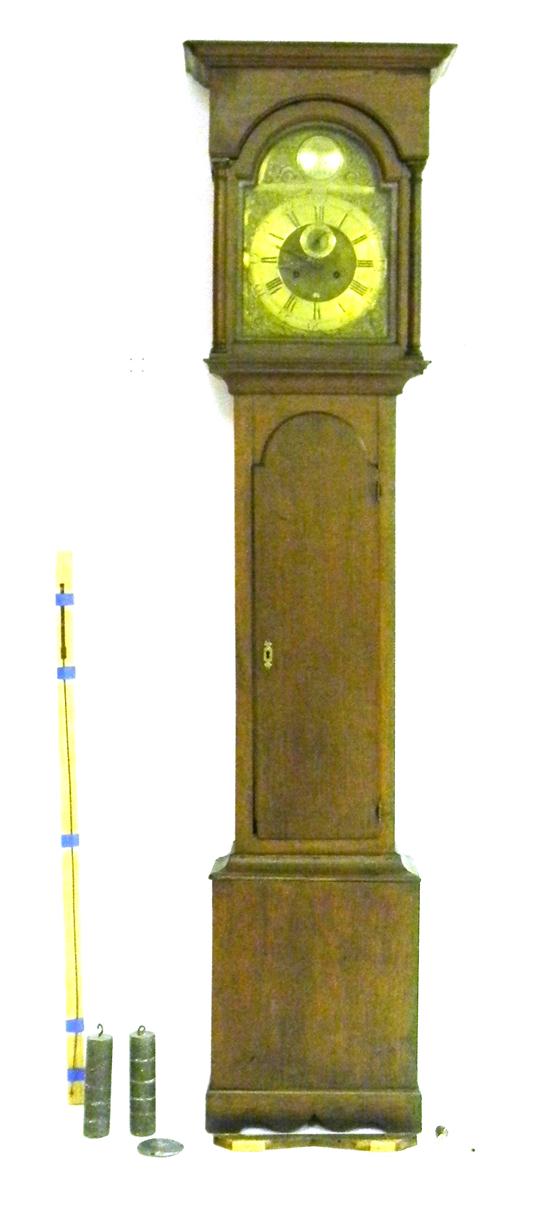 Appraisal: English tall case clock brass clock face boss inscribed ''Thomas