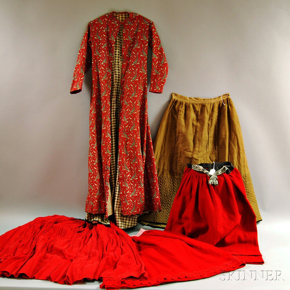 Appraisal: Four Skirts and a Dress th th century a sage