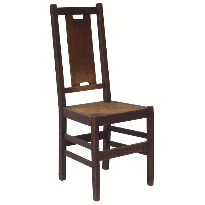 Appraisal: Gustav Stickley side chair H back form with worn original