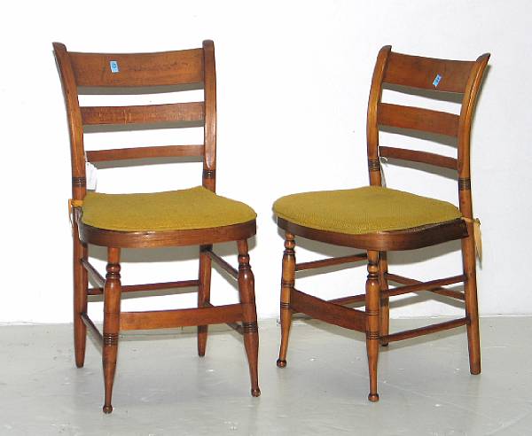 Appraisal: Ten American hardwood ladder back dining chairs first quarter th