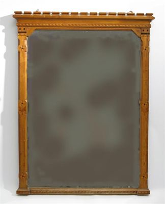 Appraisal: A large Gothic Revival oak mirror in the manner of