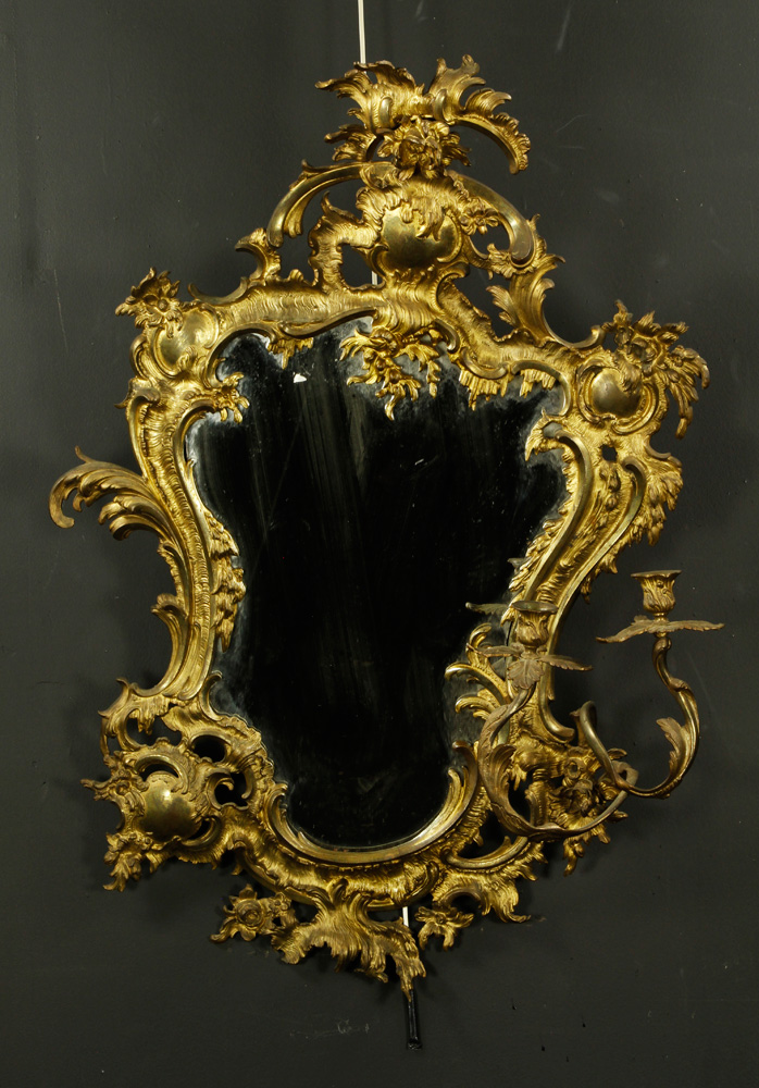 Appraisal: - th C French Mirror with Sconce th century French