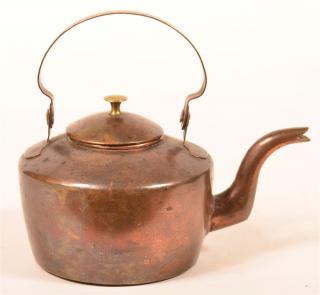 Appraisal: Miniature Pennsylvania Copper Tea Kettle Unsigned Miniature Pennsylvania th Century