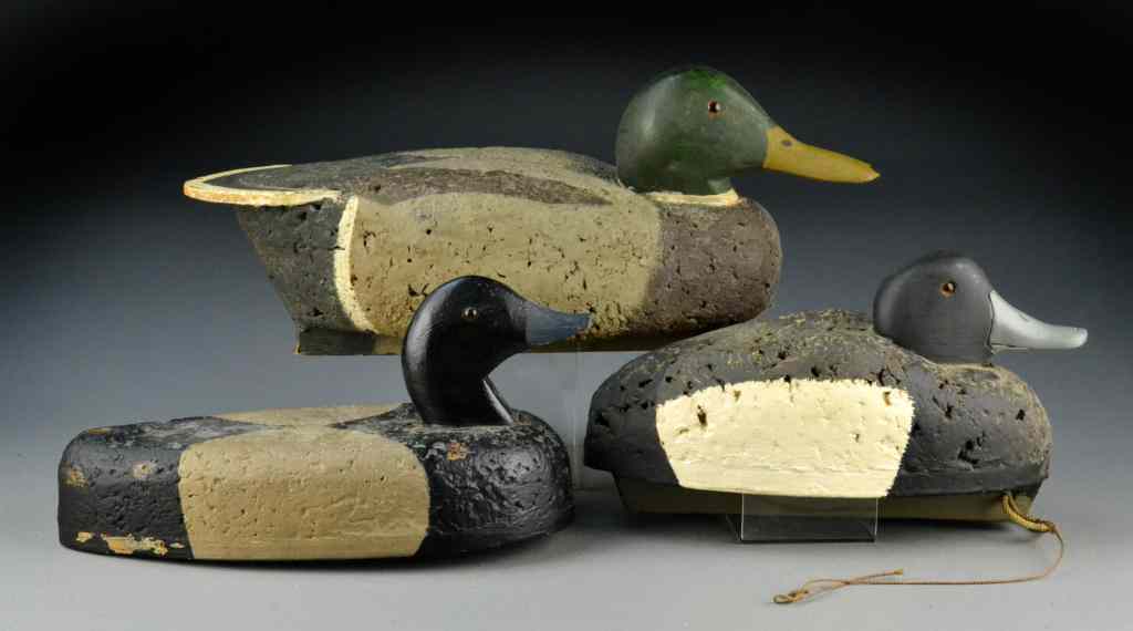 Appraisal: Cork Duck DecoysAppears to be original paint with scratch painting