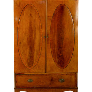 Appraisal: A George III Style Mahogany Linen Press Late th Century