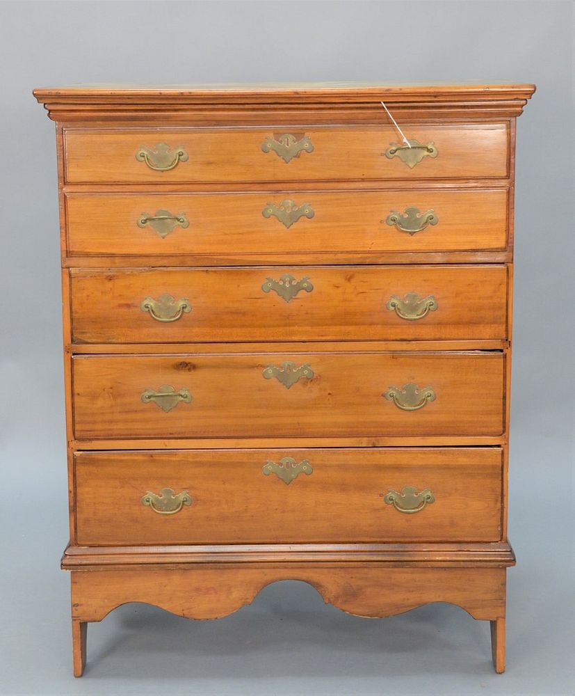 Appraisal: Lift Top Blanket Chest with two false drawers over three