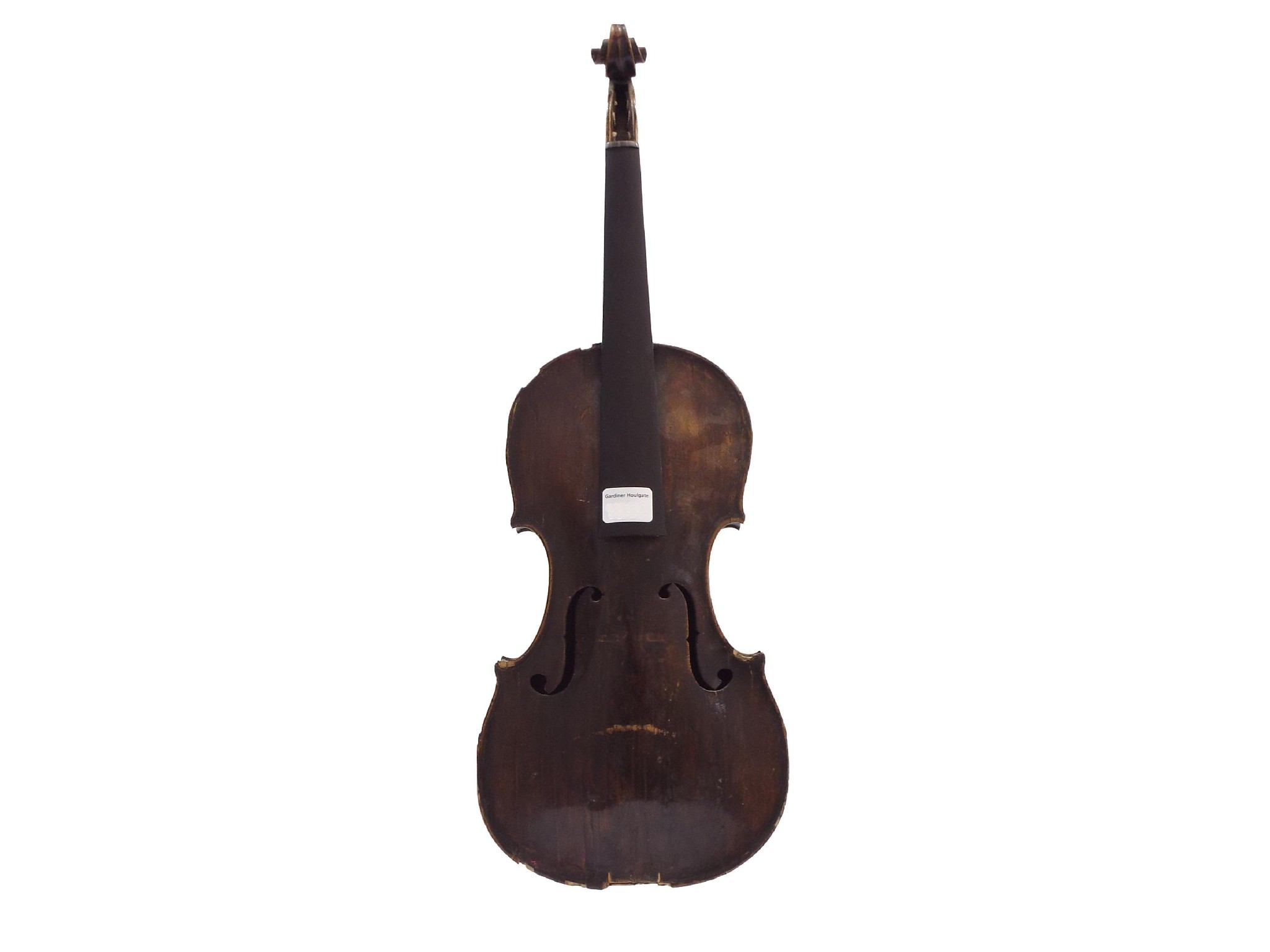 Appraisal: English violin in need of restoration by and labelled Samuel