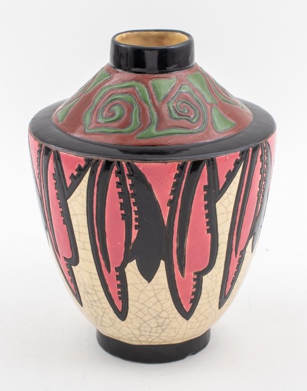 Appraisal: MARCEL RENSON FRENCH ART DECO CERAMIC VASE Marcel Renson French