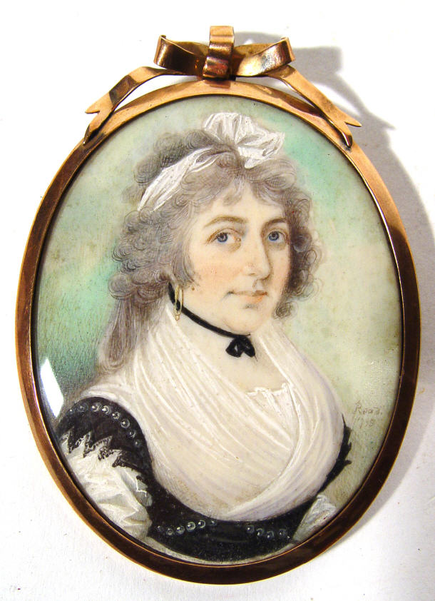 Appraisal: Early th Century oval portrait miniature onto ivory of a