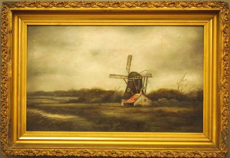 Appraisal: Landscape A late th century oil on academy board Depicting