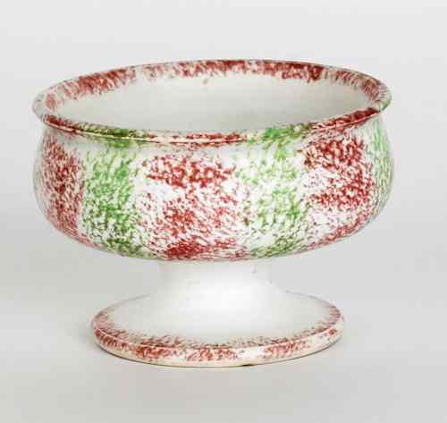 Appraisal: Red and green rainbow spatter master salt th c h