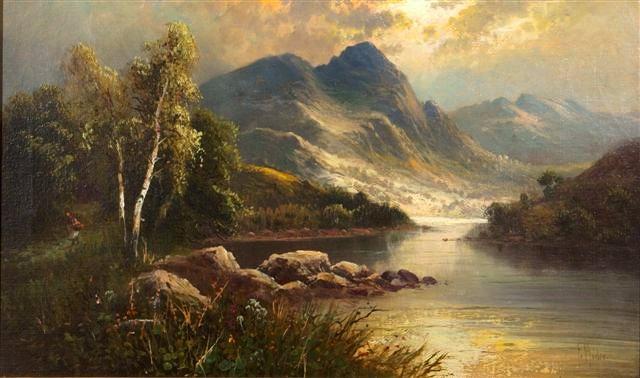 Appraisal: FRANK HIDER British - 'Summer afternoon in the Highlands' signed