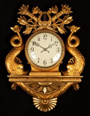 Appraisal: A Swedish style gilt framed wall clock the circular dial