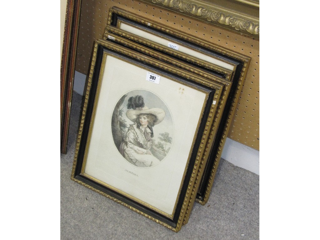 Appraisal: WILLIAM WARD Set of four stipple engravings in columns