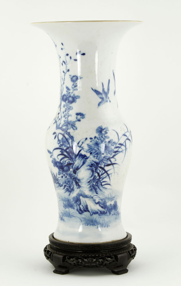 Appraisal: - Chinese Zun Vase Chinese blue and white Zun vase