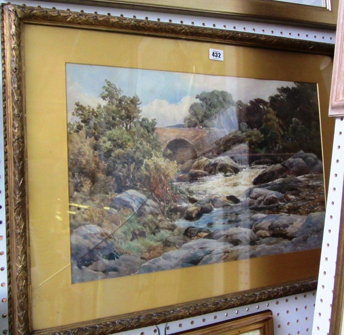 Appraisal: Attributed to Alfred de Breanski - Pont-y-Cyfyng Capel Curig watercolour