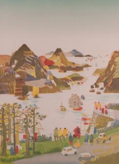 Appraisal: Dong Kingman Yellow River Litho Dong Kingman Chinese March -