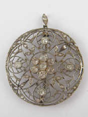 Appraisal: An antique platinum and old brilliant cut diamond pendant with