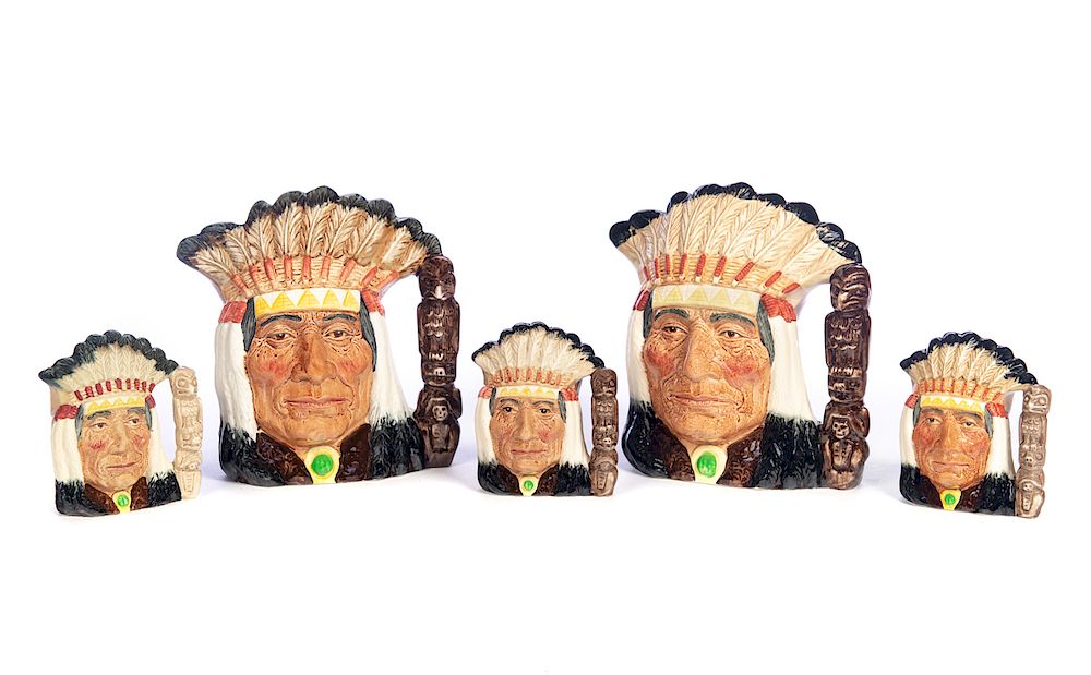 Appraisal: Royal Doulton North American Indian Mugs Excellent condition with no