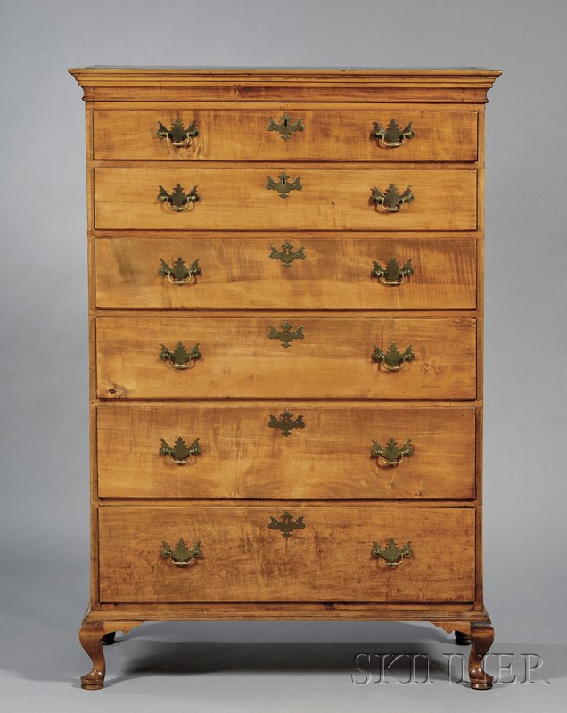 Appraisal: Queen Anne Maple Tall Chest of Drawers attributed to Peter