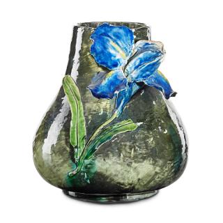 Appraisal: T J WHEATLEY Vase w iri T J WHEATLEYBarbotine vase