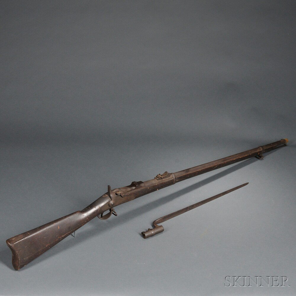 Appraisal: Model Trapdoor Springfield Rifle with Bayonet c walnut stock with