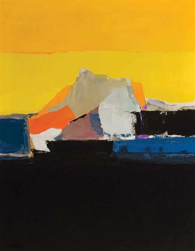 Appraisal: DONALD HAMILTON FRASER British - ''Landscape Yellow and Black'' oil