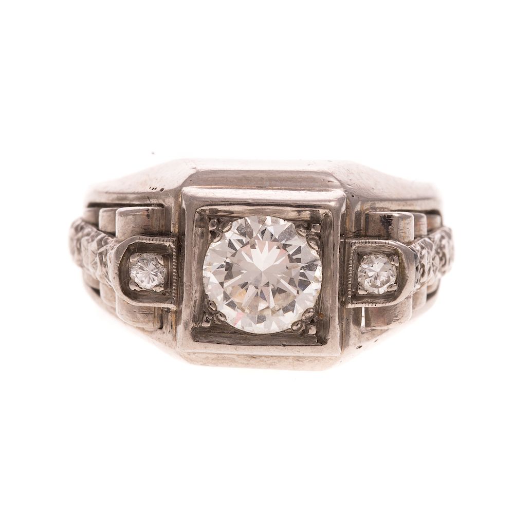 Appraisal: A Vintage Diamond Ring in K White Gold K white