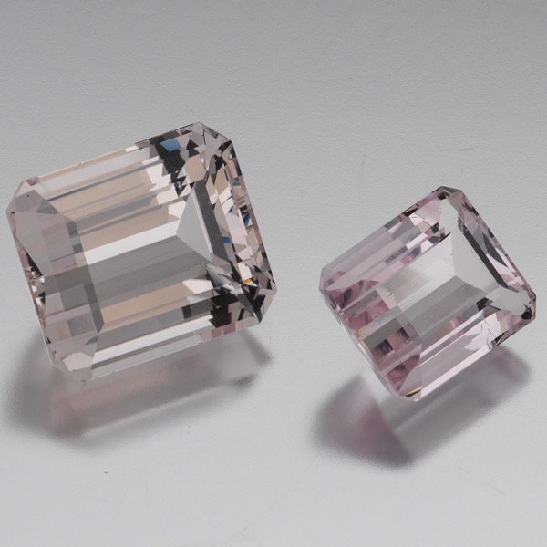 Appraisal: TWO UNMOUNTED CT TOTAL KUNZITE GEMSTONES mm x mm x