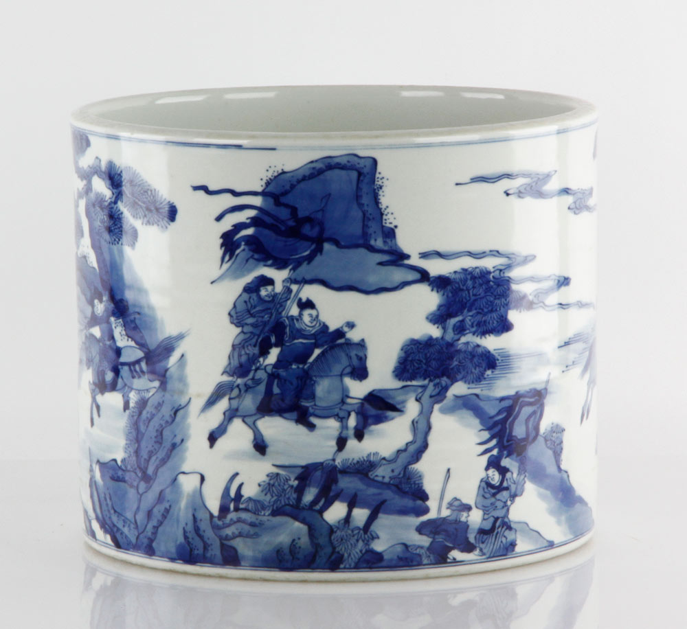 Appraisal: - Chinese Brush Pot Chinese blue and white brush pot