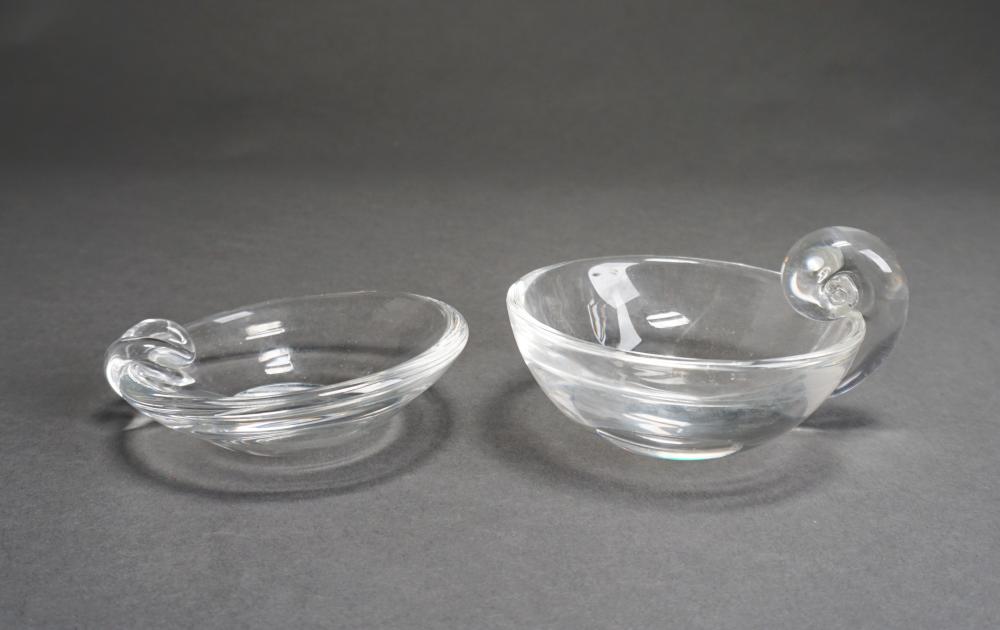 Appraisal: TWO STEUBEN CRYSTAL BOWLS D IN CM Two Steuben Crystal