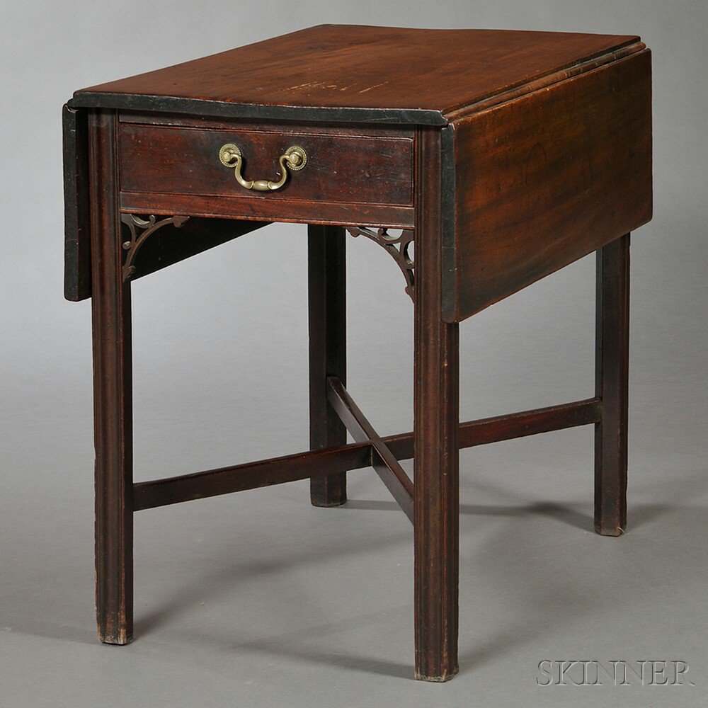 Appraisal: Chippendale Carved Mahogany Pembroke Table Pennsylvania late th century the