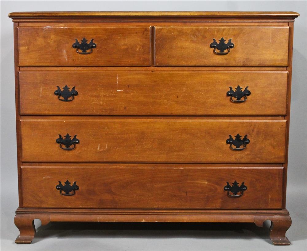 Appraisal: CHIPPENDALE STYLE MAPLE CHEST OF DRAWERS having a rectangular top