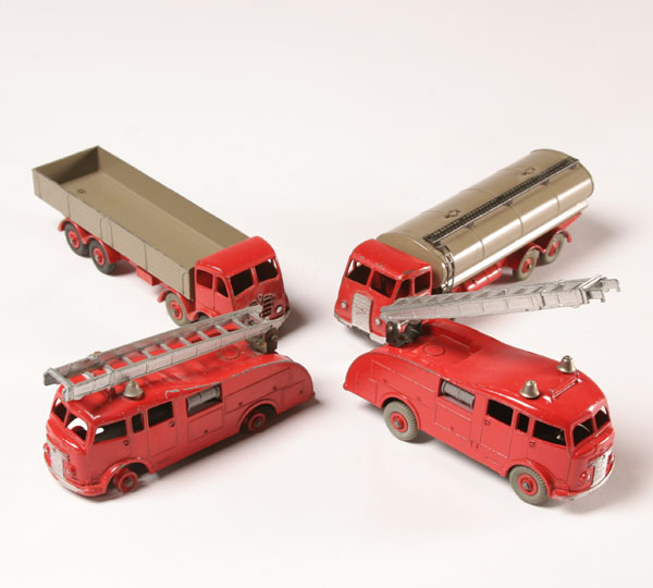 Appraisal: Vintage Dinky toys pair hook and ladder trucks flatbed truck