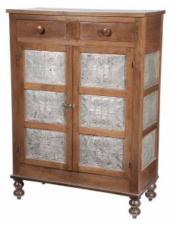 Appraisal: Southern Walnut Punched Tin Pie Safe attributed to Virginia th