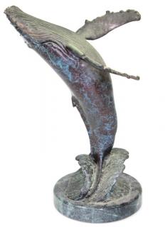 Appraisal: Breaching Whale Bronze heavy Nice quality Unsigned Mesaures inches tall