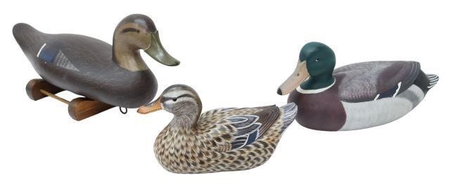 Appraisal: lot of Hand-painted wood duck decoys including Delaware mallard Bob