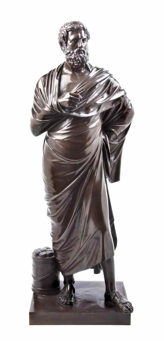 Appraisal: A French Bronze Figure after the Antique Aeschines F Barbedienne