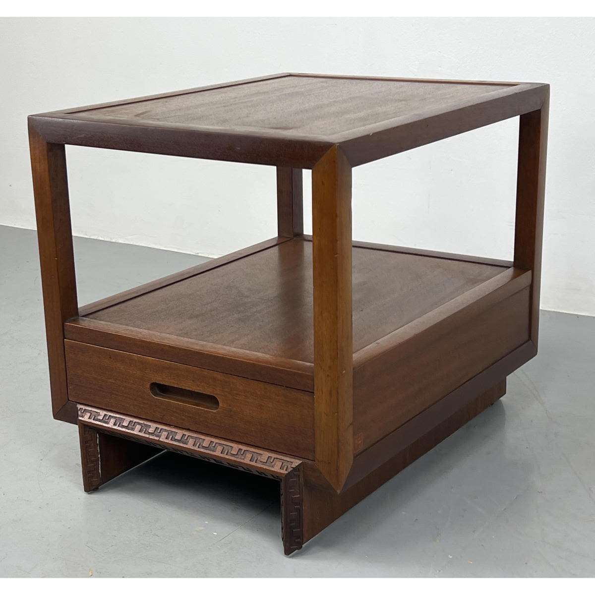 Appraisal: FRANK LLOYD WRIGHT for HERITAGE HENREDON Side Table Walnut table