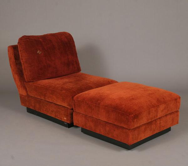 Appraisal: Willy Rizzo Italian lounge chair and ottoman Both pieces signed