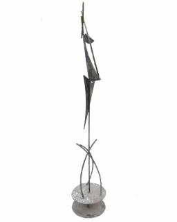 Appraisal: Brutalist Abstract Steel Sculpture Brutalist abstract steel sculpture H x