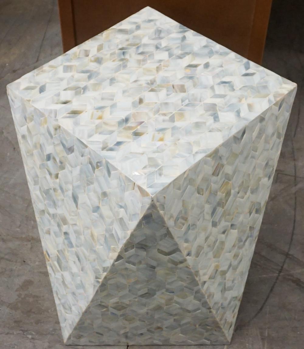 Appraisal: CONTEMPORARY MOTHER OF PEARL INLAID SIDE TABLE SEAT X X