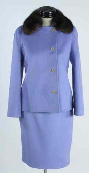 Appraisal: Elegant Wool and Mink Suit Carolina Herreradeigned as a purple