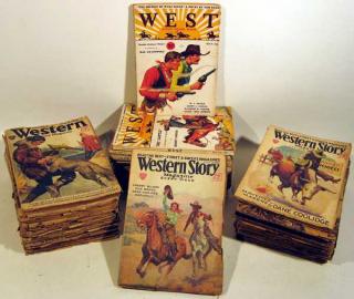 Appraisal: Pcs West Gunslinger VINTAGE ANTIQUE PULP WESTERN MAGAZINES c s