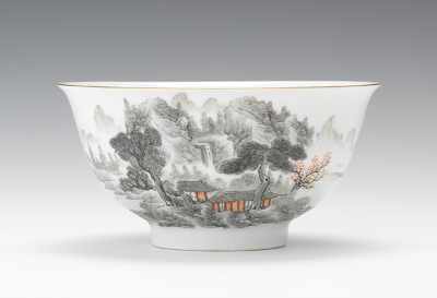 Appraisal: Kangxi Style Footed Bowl Kangxi style porcelain bowl with small