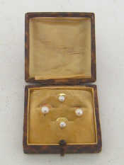 Appraisal: A pair of Victorian carat gold and pearl dress studs