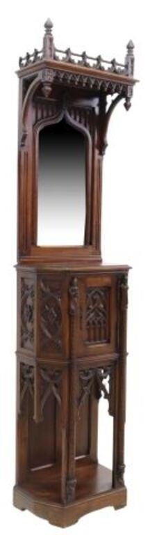 Appraisal: French Gothic Revival carved walnut credence cupboard late th c