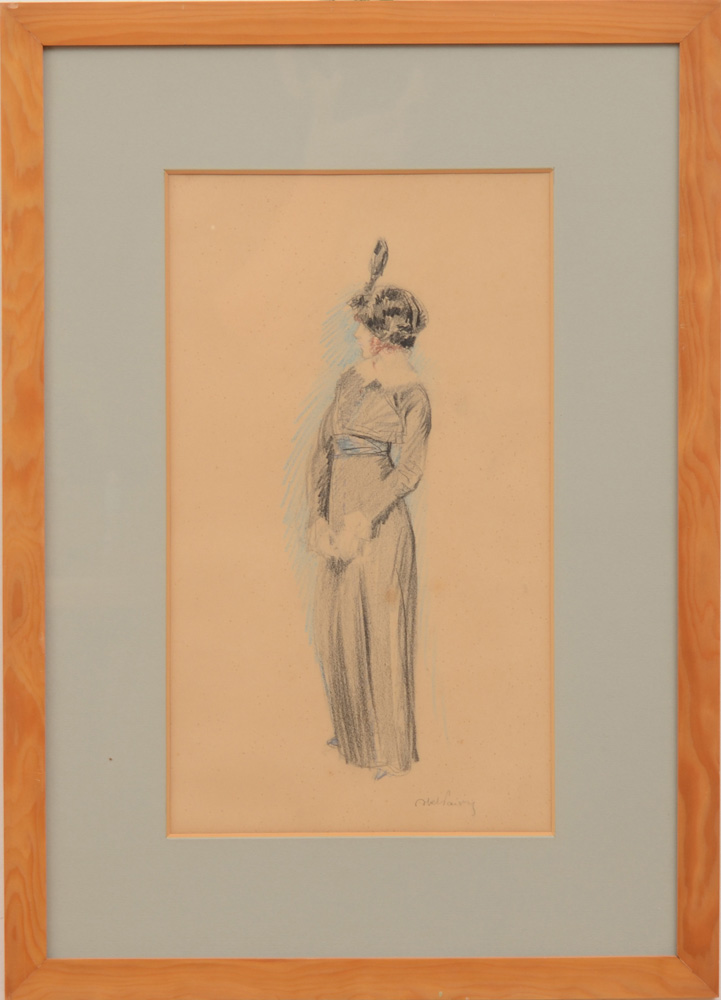 Appraisal: ABEL JULES FAIVRE - PORTRAIT OF A WOMAN STANDING Pastel