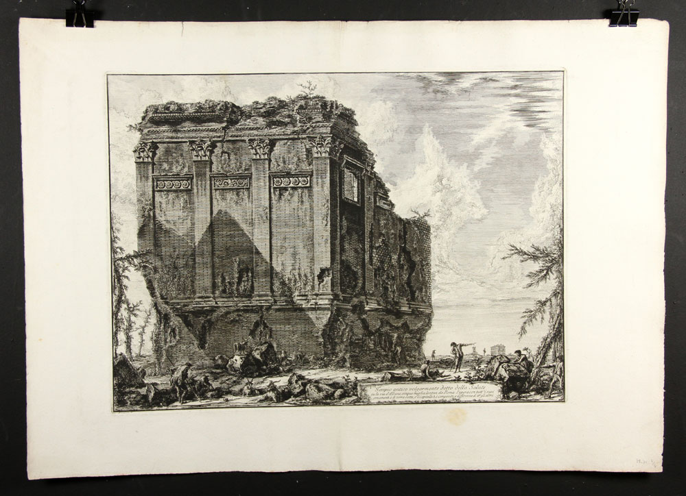 Appraisal: - Piranesi Tempio antico volgarmente detto della Salute Etching Giovanni